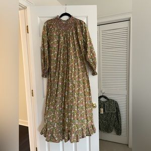 Loretta Caponi long smock detail dress